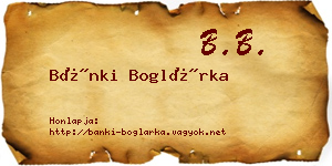 Bánki Boglárka névjegykártya