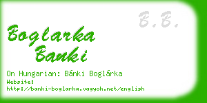 boglarka banki business card