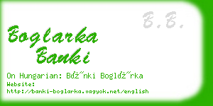 boglarka banki business card